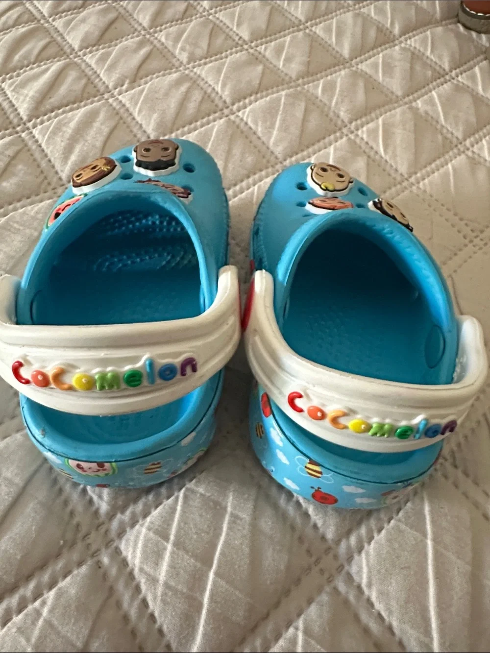 CROCS Kids Light Blue Clog Sandals with Character Jibbitz
